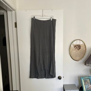 James Perse Gray Asymmetrical Maxi Skirt